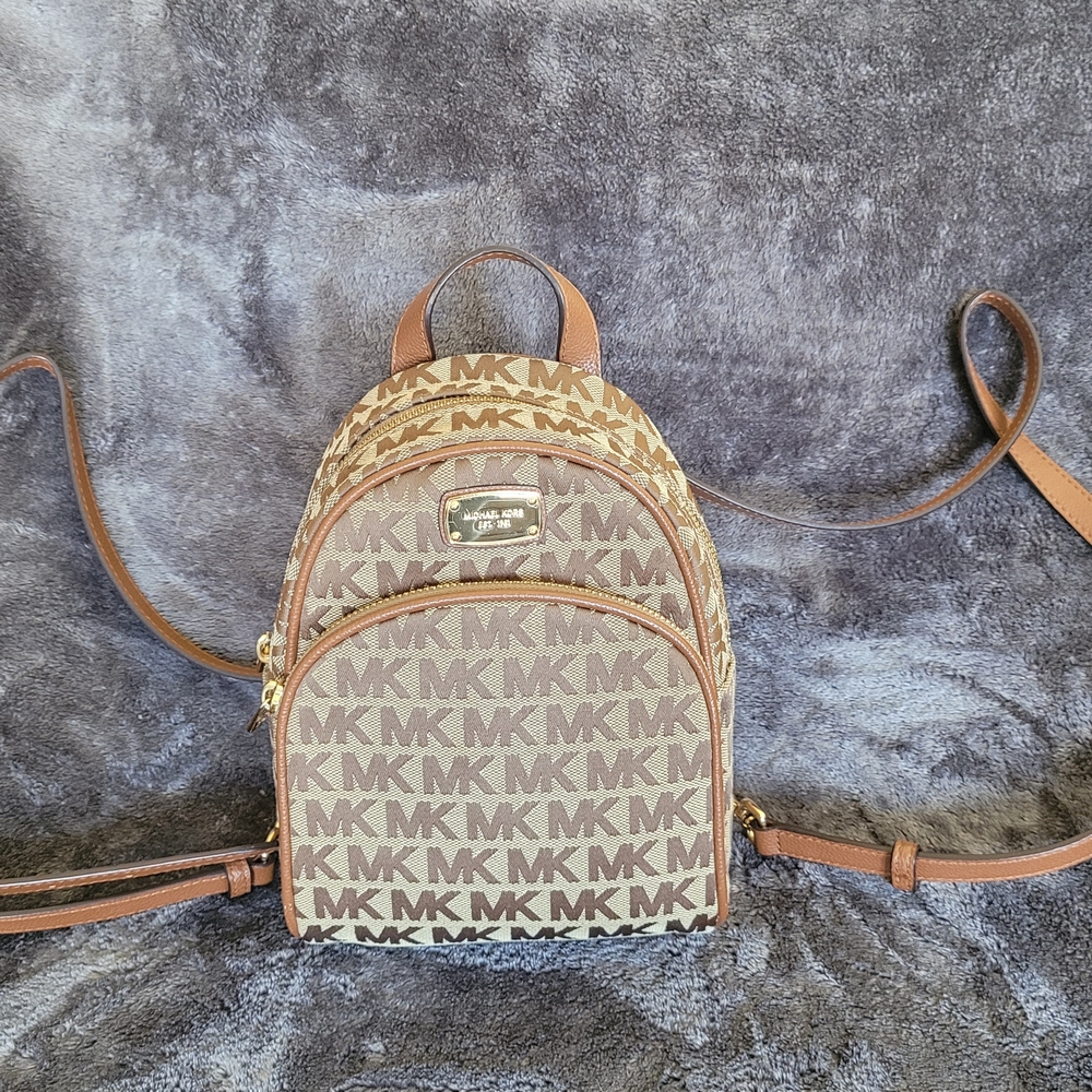 Michael Kors Brown Geometric Backpack
